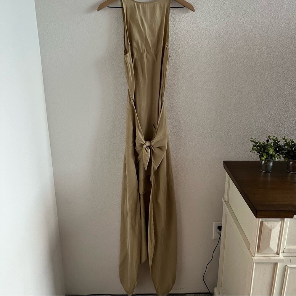 Jules The Label Dress Attached Wrap Skirt Overlay Neutral Light Casual Elevated